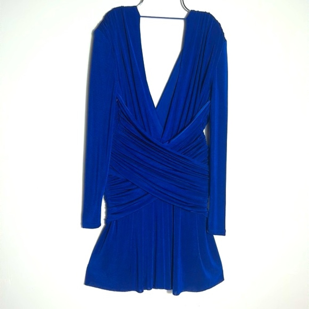 MISHA Kahlia Cobalt silky jersey mini dress size 2 - Picture 5 of 8